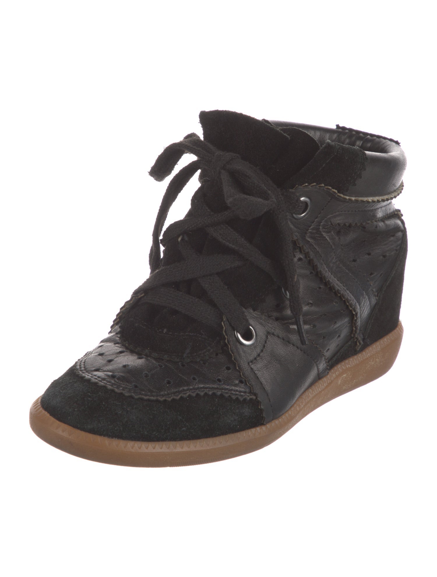 Isabel Marant Leather Wedge Sneakers