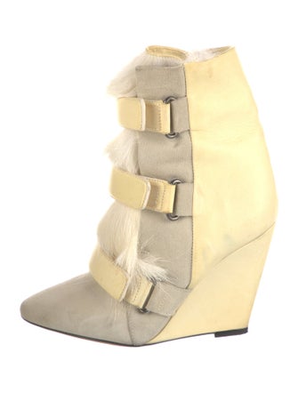 Isabel Marant Suede Fur Trim Boots