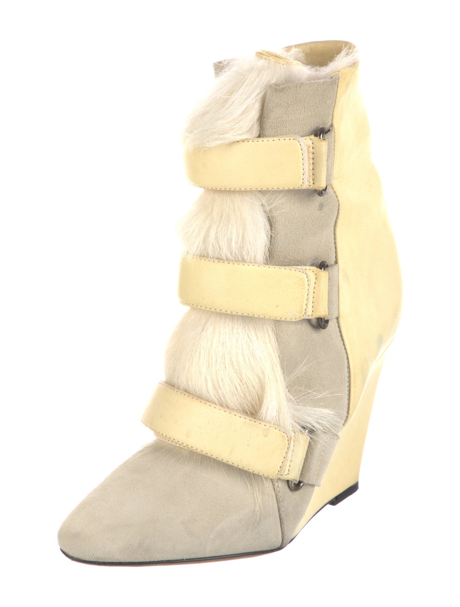 Isabel Marant Suede Fur Trim Boots