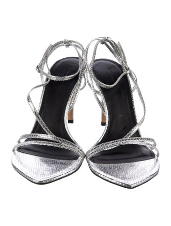 Isabel Marant Embossed Leather Slingback Sandals