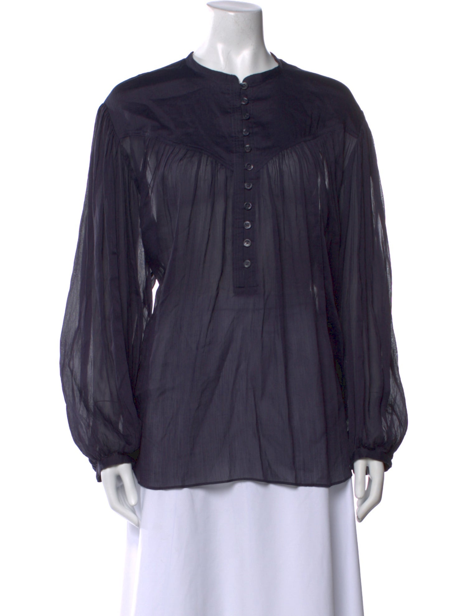 Isabel Marant Mock Neck Long Sleeve Blouse