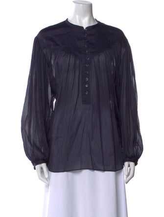 Isabel Marant Mock Neck Long Sleeve Blouse