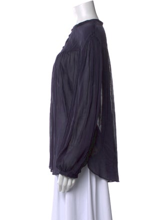 Isabel Marant Mock Neck Long Sleeve Blouse