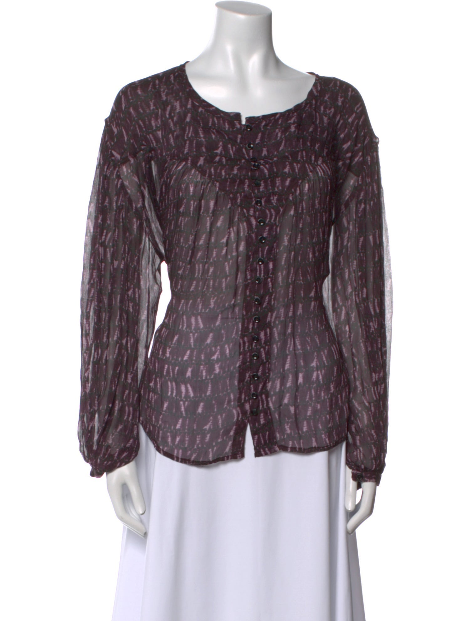 Isabel Marant Animal Print Scoop Neck Blouse