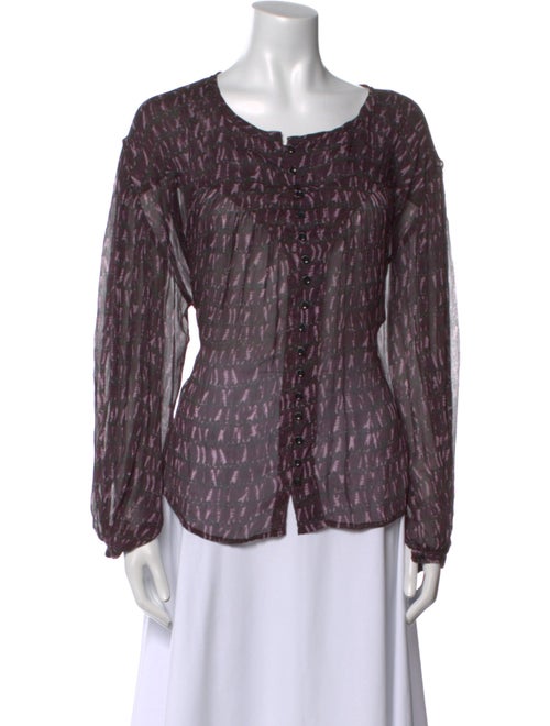 Isabel Marant Animal Print Scoop Neck Blouse