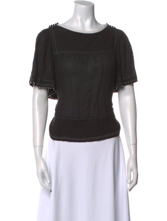 Isabel Marant Bateau Neckline Short Sleeve Top