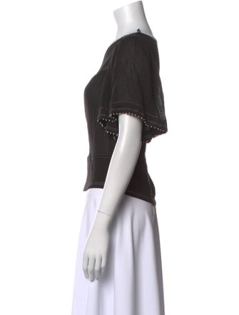 Isabel Marant Bateau Neckline Short Sleeve Top