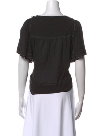 Isabel Marant Bateau Neckline Short Sleeve Top