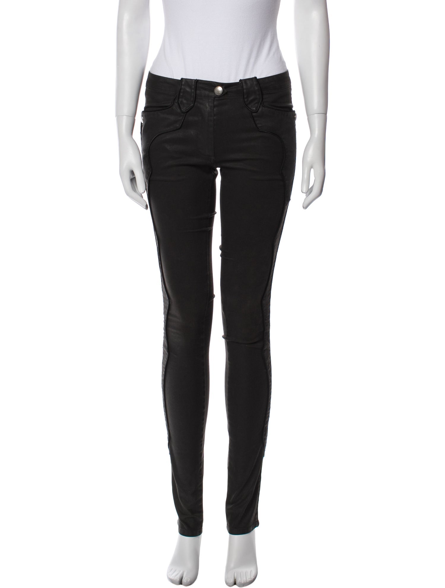 Isabel Marant Leather Straight Leg Pants