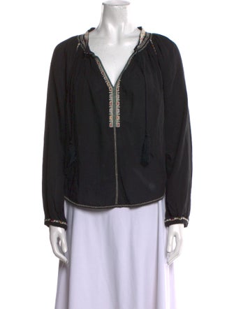 Isabel Marant V-Neck Long Sleeve Blouse