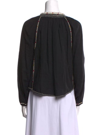 Isabel Marant V-Neck Long Sleeve Blouse
