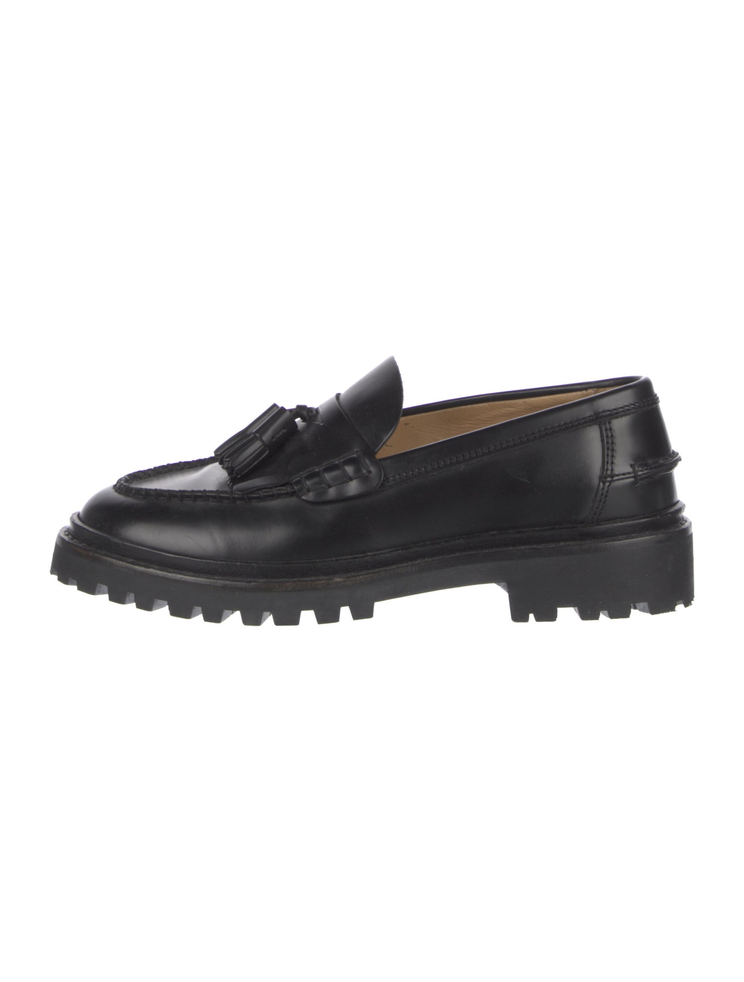 Isabel Marant Leather Tassel Accents Loafers