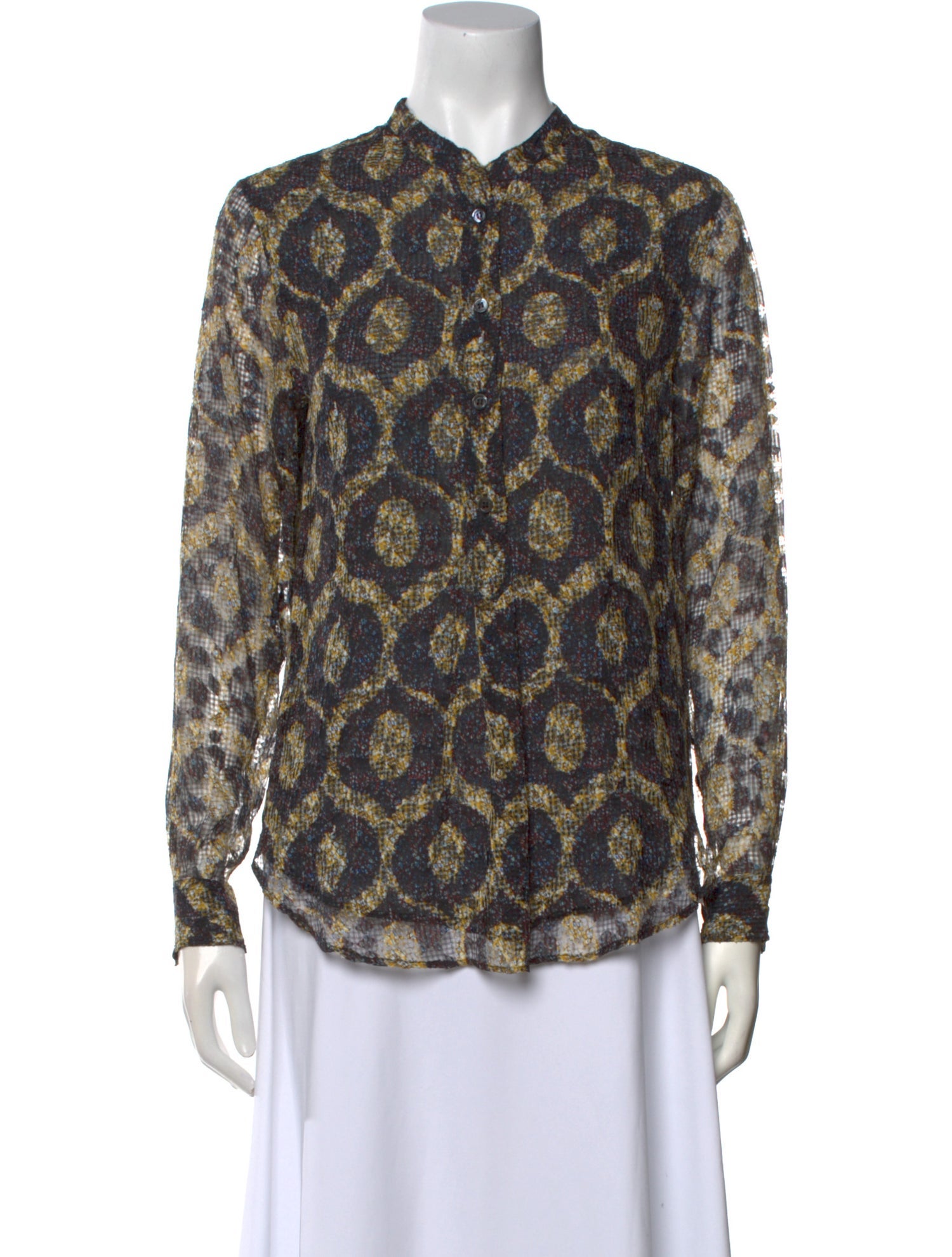 Isabel Marant Printed Mock Neck Blouse