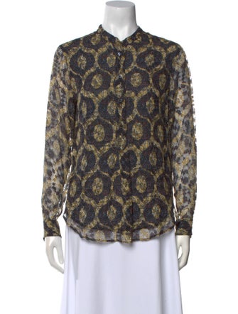 Isabel Marant Printed Mock Neck Blouse