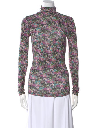 Isabel Marant Floral Print Turtleneck Top
