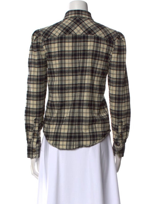 Isabel Marant Plaid Print Long Sleeve Button-Up Top