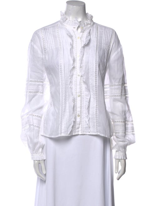 Isabel Marant Mock Neck Long Sleeve Button-Up Top