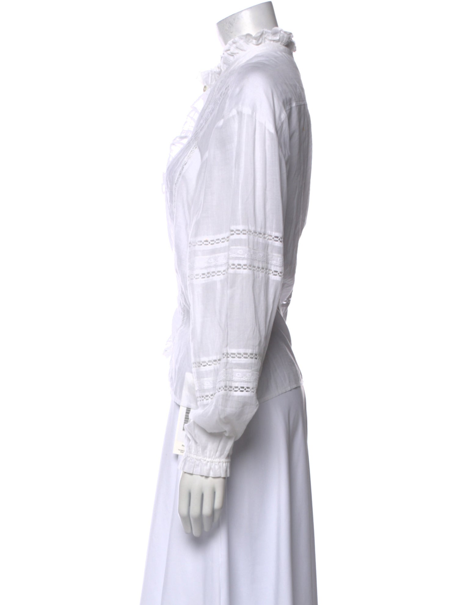 Isabel Marant Mock Neck Long Sleeve Button-Up Top