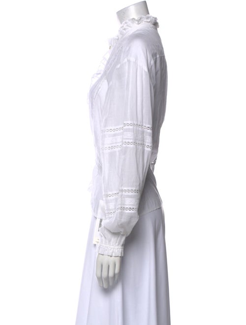 Isabel Marant Mock Neck Long Sleeve Button-Up Top