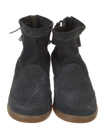 Isabel Marant Suede Tassel Accents Lace-Up Boots