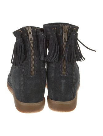 Isabel Marant Suede Tassel Accents Lace-Up Boots