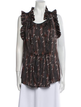 Isabel Marant Printed Cowl Neck Blouse