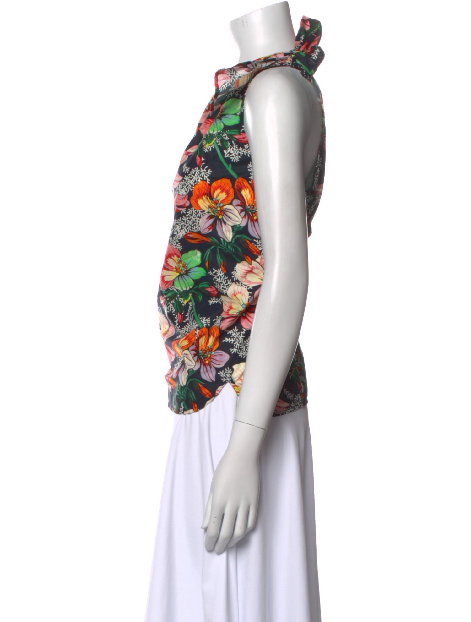 Isabel Marant Floral Print One-Shoulder Top