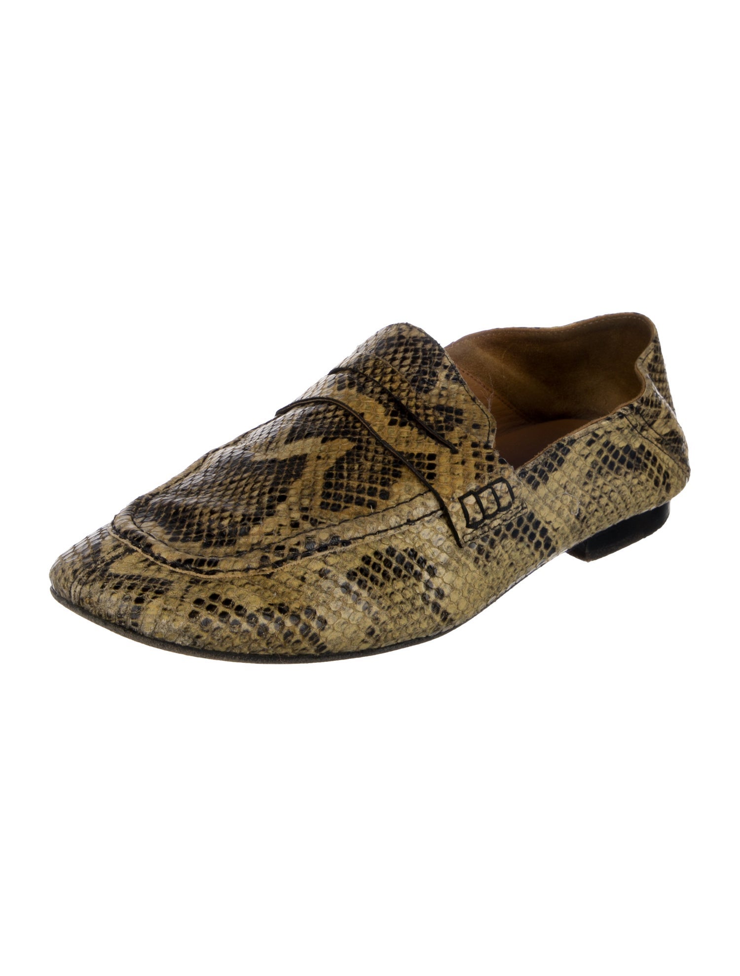 Isabel Marant Embossed Leather Animal Print Loafers