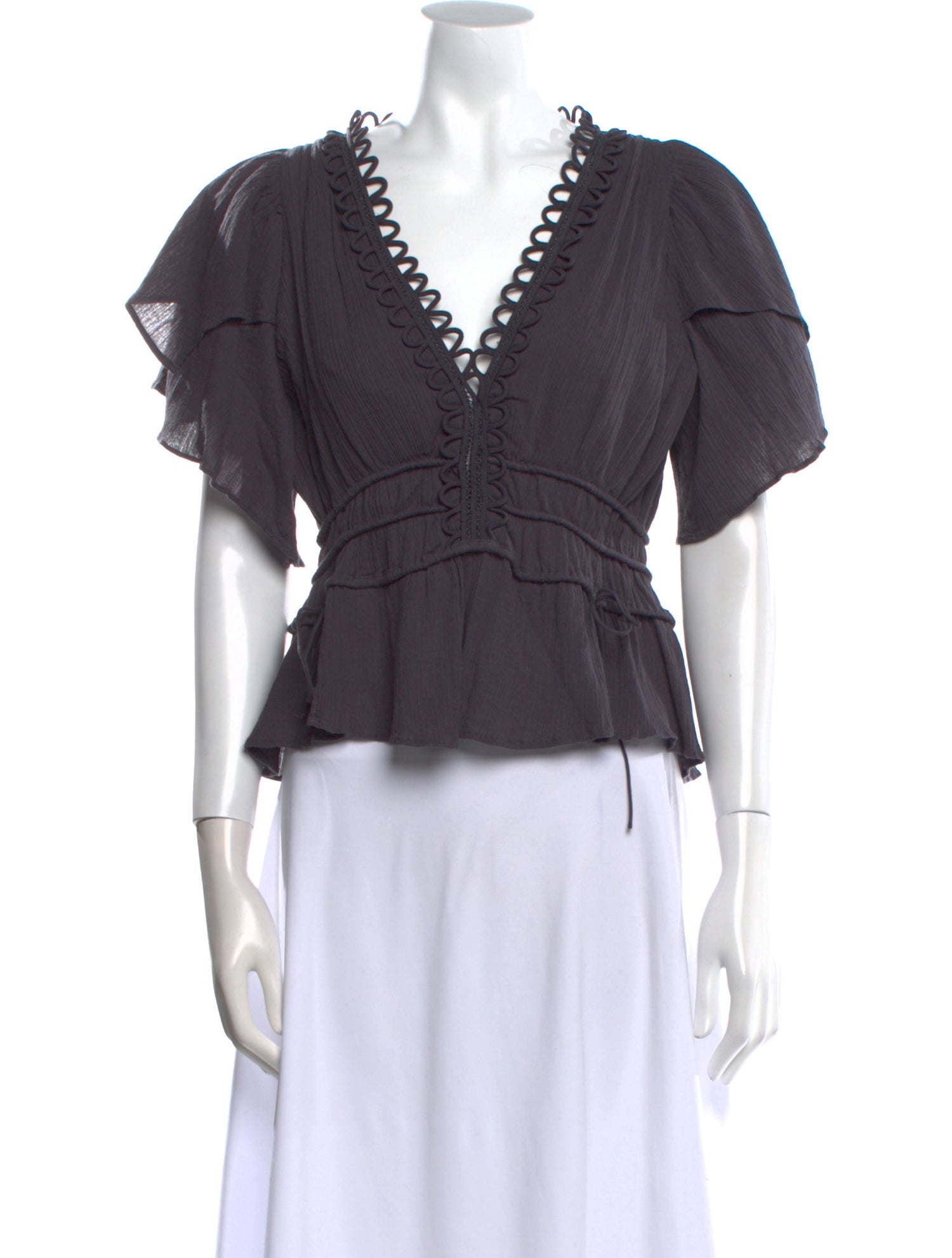 Isabel Marant V-Neck Short Sleeve Blouse