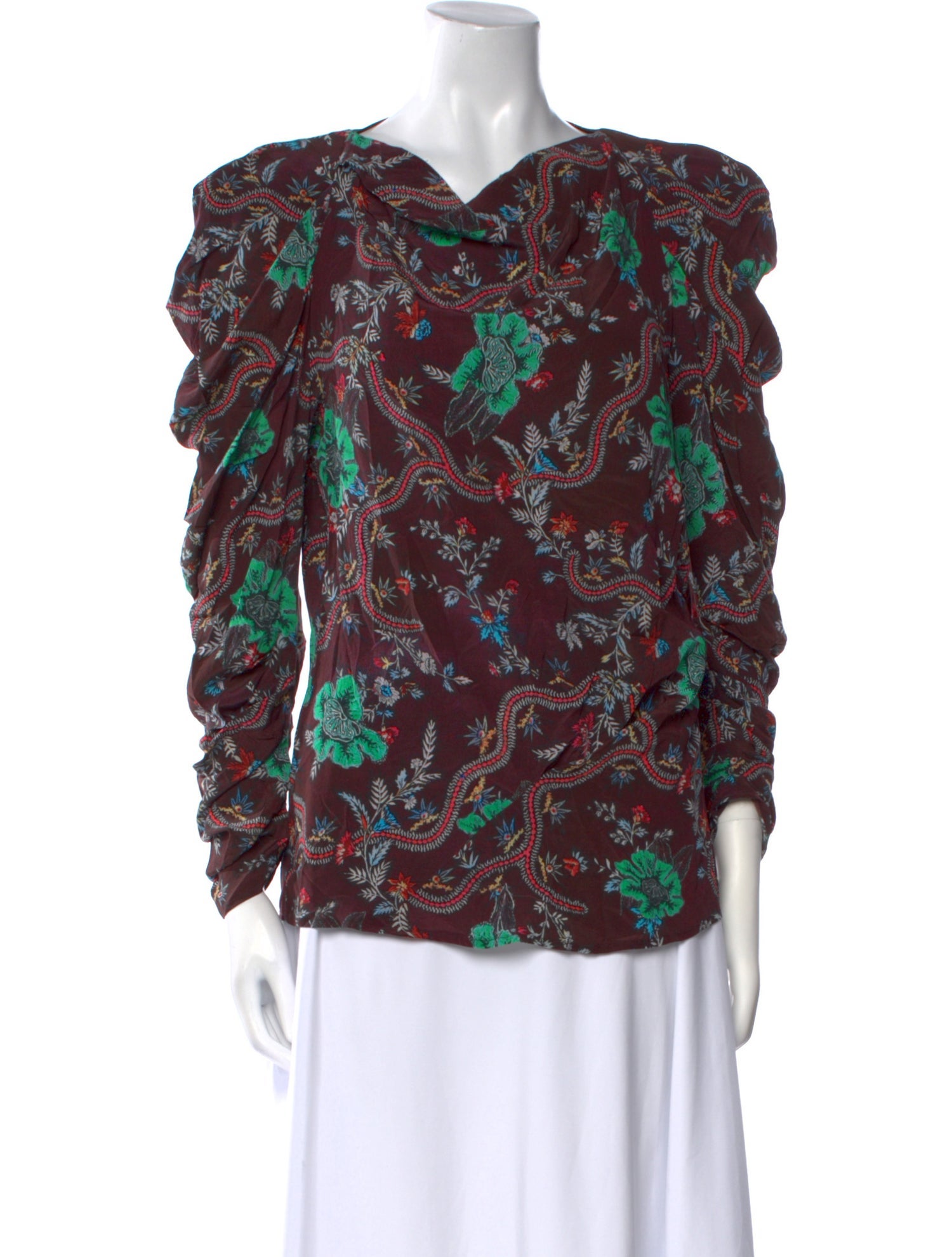 Isabel Marant Printed Cowl Neck Blouse