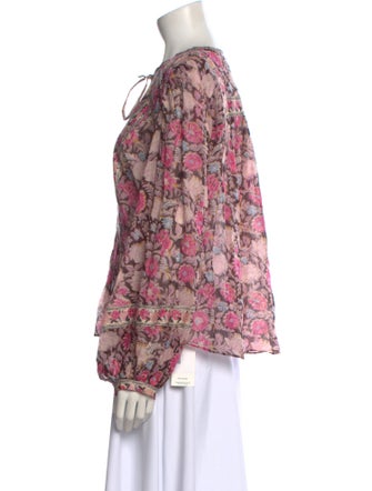 Isabel Marant Floral Print Tie Neck Blouse