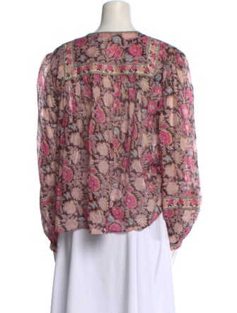 Isabel Marant Floral Print Tie Neck Blouse