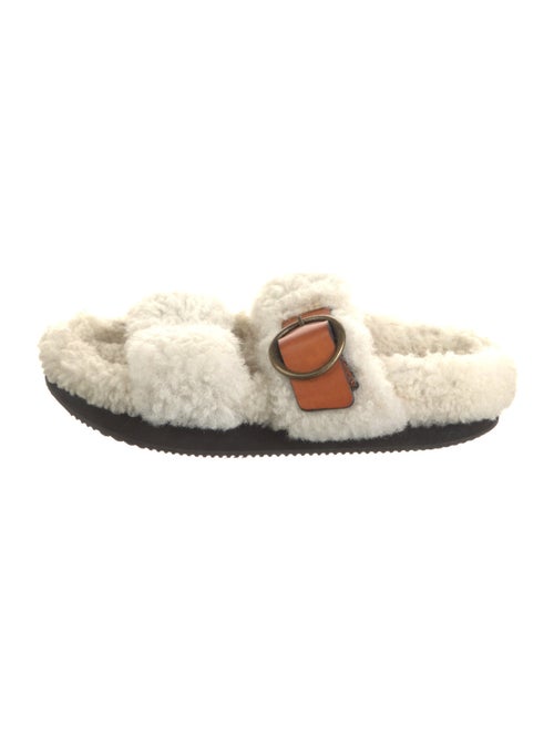 Isabel Marant Shearling Colorblock Pattern Slides