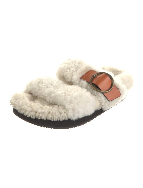 Isabel Marant Shearling Colorblock Pattern Slides