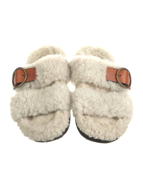 Isabel Marant Shearling Colorblock Pattern Slides