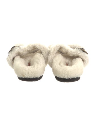 Isabel Marant Shearling Colorblock Pattern Slides