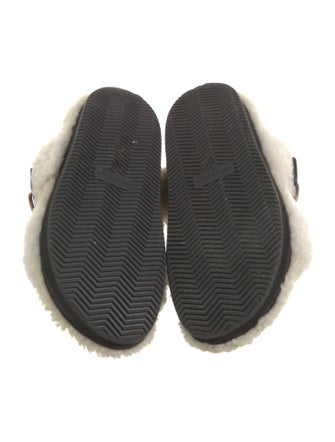 Isabel Marant Shearling Colorblock Pattern Slides