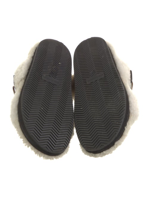 Isabel Marant Shearling Colorblock Pattern Slides