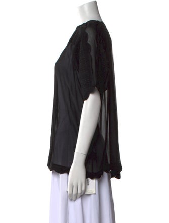 Isabel Marant Bateau Neckline Short Sleeve Blouse