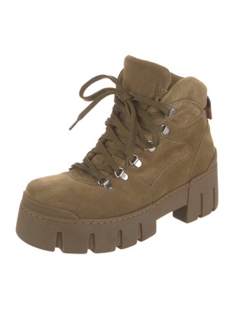 Isabel Marant Suede Leather Trim Embellishment Combat Boots