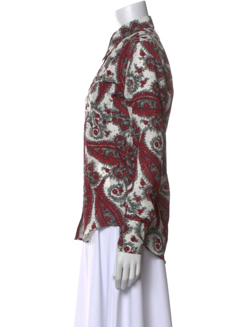 Isabel Marant Paisley Print Long Sleeve Button-Up Top