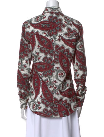 Isabel Marant Paisley Print Long Sleeve Button-Up Top
