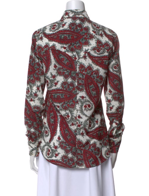 Isabel Marant Paisley Print Long Sleeve Button-Up Top