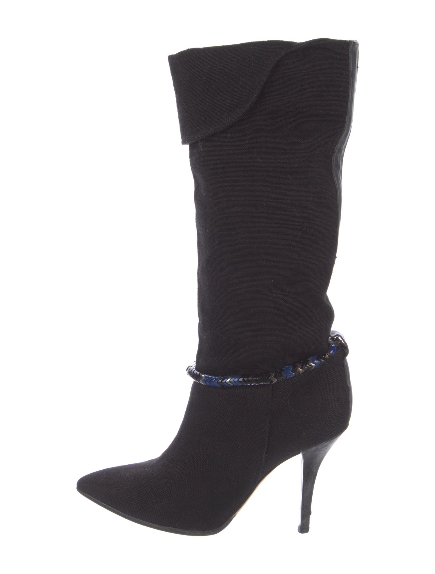 Isabel Marant Canvas Beaded Accents Sock Boots