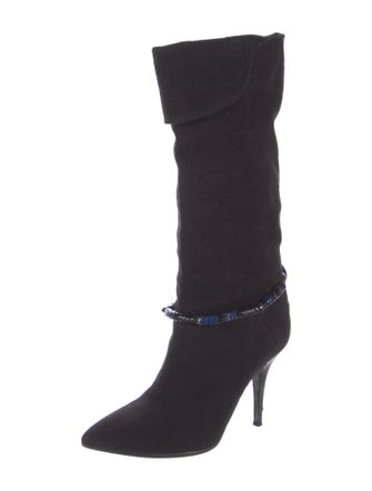 Isabel Marant Canvas Beaded Accents Sock Boots