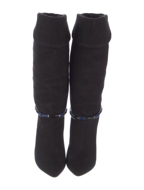 Isabel Marant Canvas Beaded Accents Sock Boots