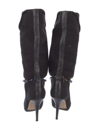 Isabel Marant Canvas Beaded Accents Sock Boots