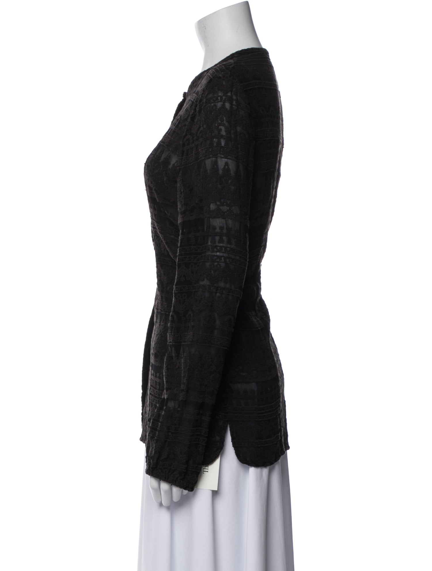 Isabel Marant Crew Neck Long Sleeve Button-Up Top