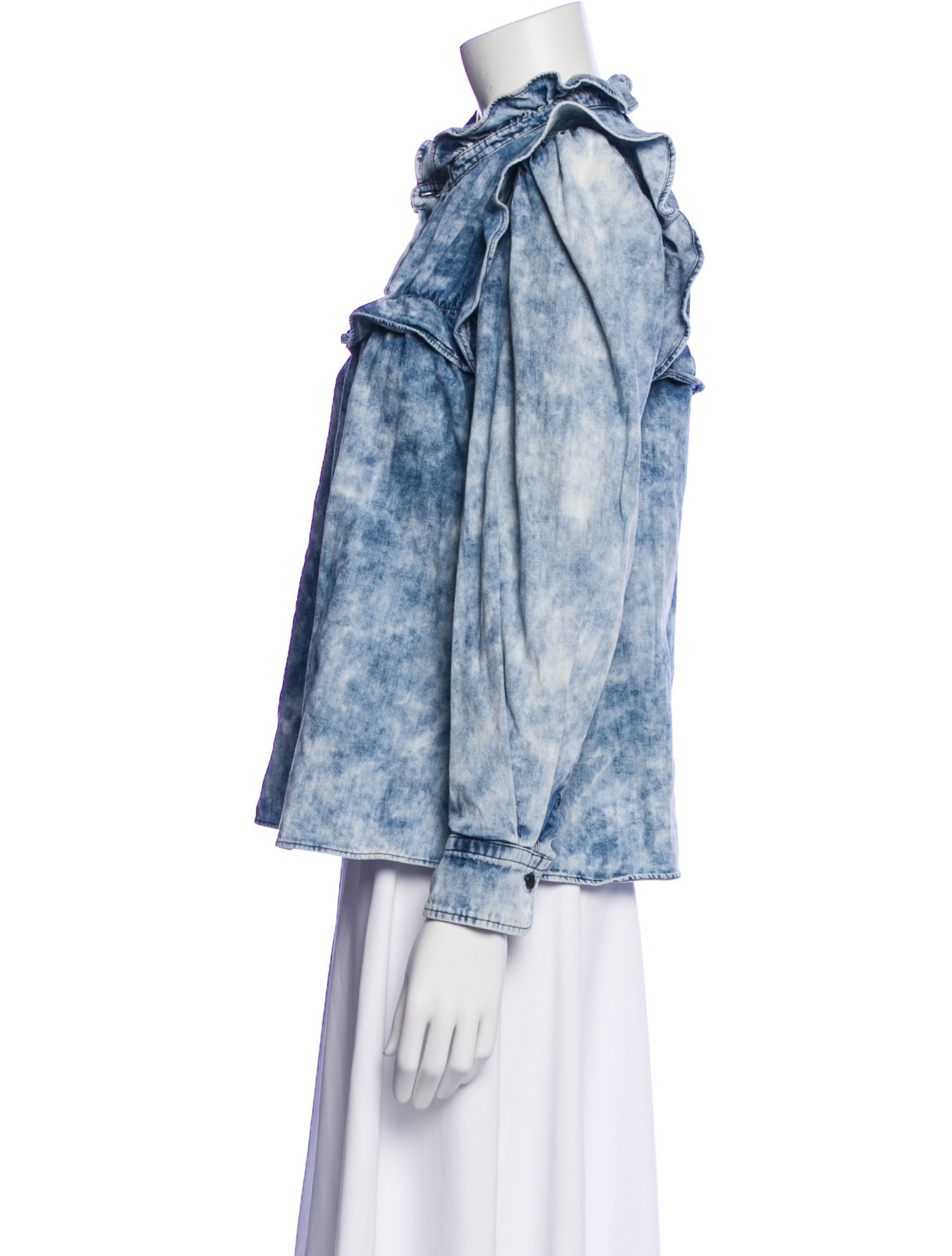 Isabel Marant Tie-Dye Print Mock Neck Blouse