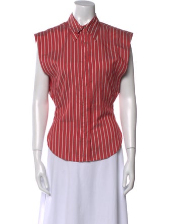 Isabel Marant Silk Striped Button-Up Top